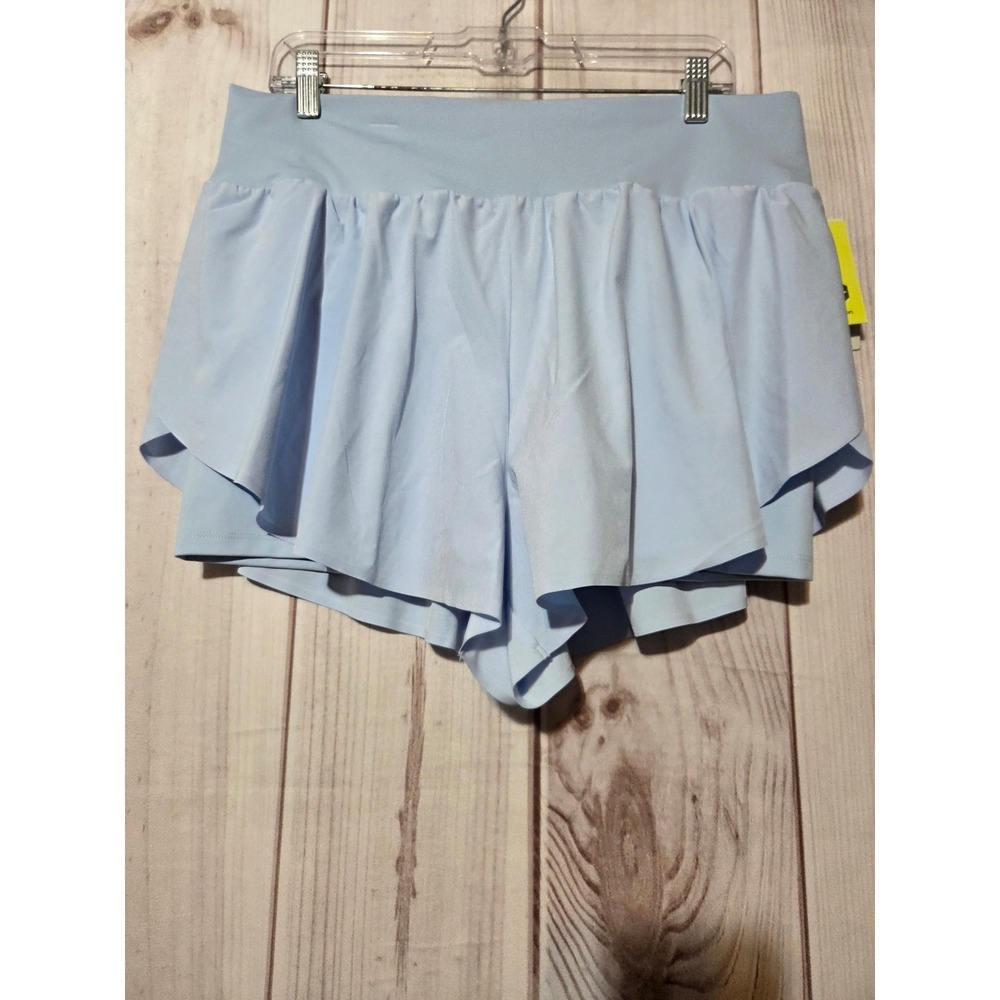 All‎ in Motion Active Light Run Shorts Light Blue High Rise L NWT